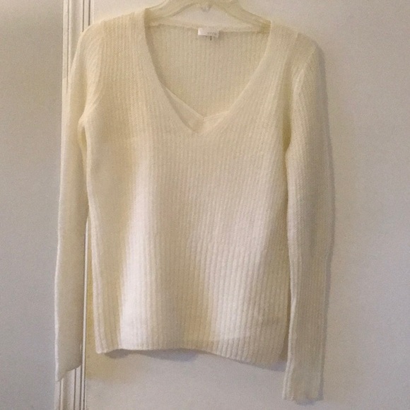 New ecru Lightweight ivory, see-through sweater with built-in removable camisole - Picture 1 of 6
